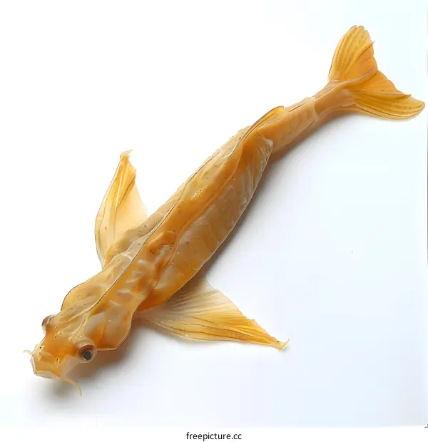 Golden Fish on White Background
