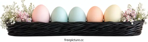 Colorful Easter Eggs in a Decorative Nest