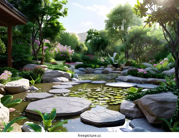 Chinese garden landscape design renderings
