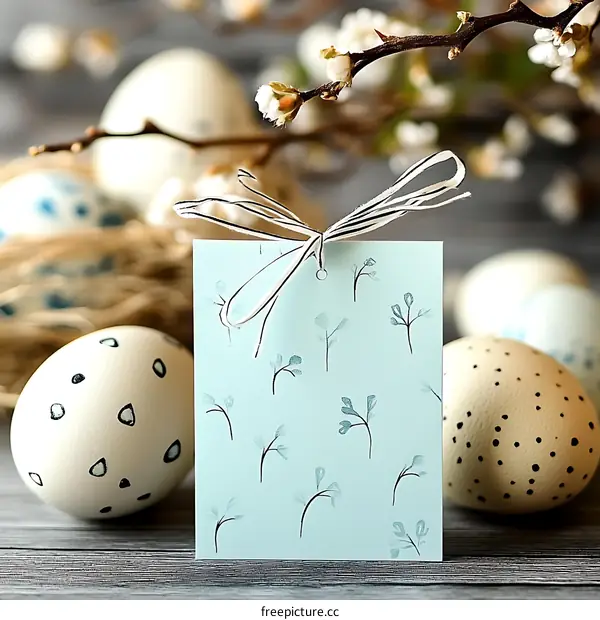 Easter Egg Gift Tag with Floral Design
