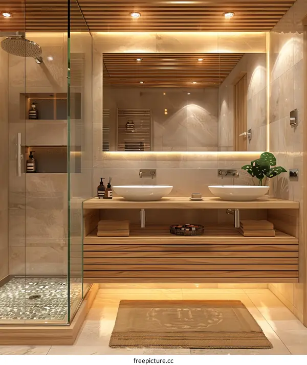 Modern Minimalist Wooden Bathroom Design