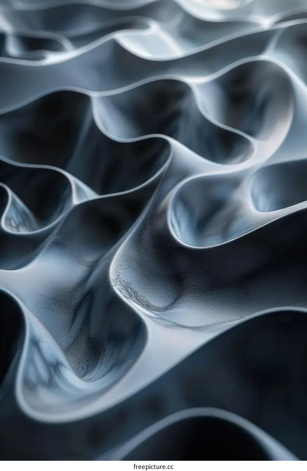 Blue and gray smooth wavy fluid background