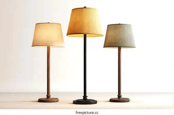Three Modern Farmhouse Style Floor Lamps