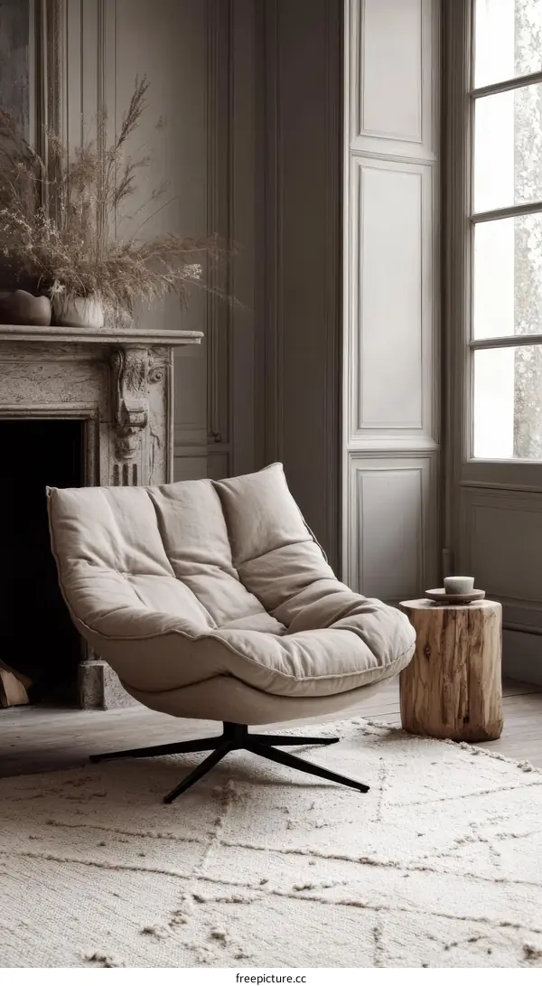 Beige Armchair in a Classic Living Room
