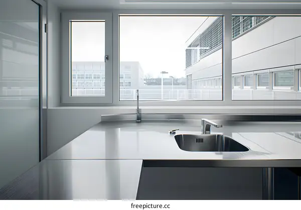 Modern Kitchen Sink with Window View