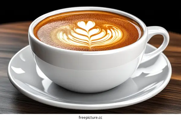 Delicious Latte Art Coffee Cup