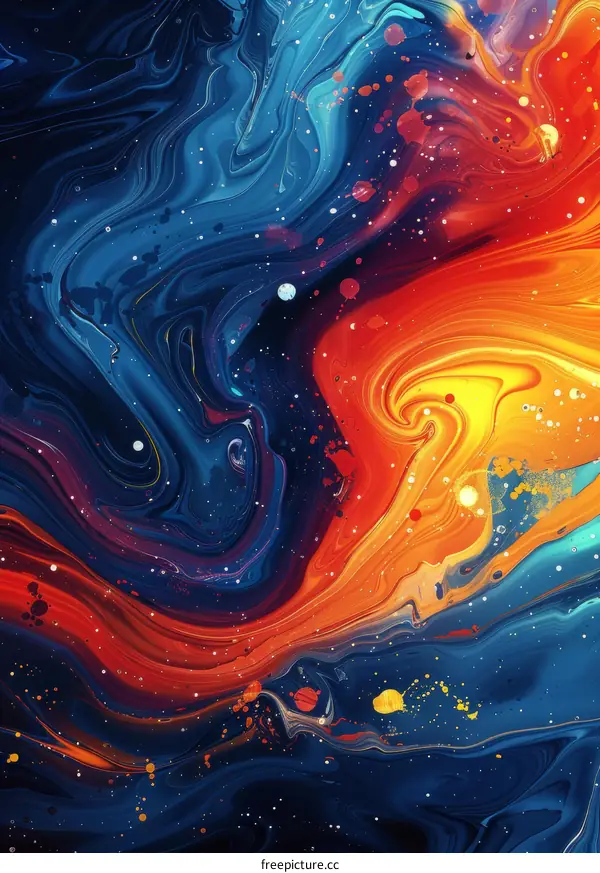 Abstract Colorful Liquid Painting