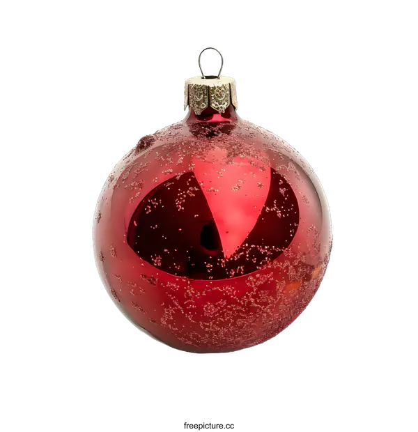 [Transparent Background PNG]Red Christmas Ornament With Glitter