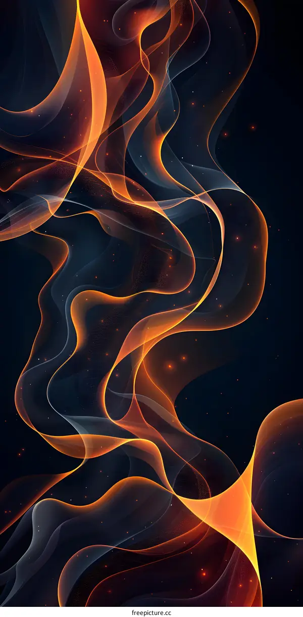 Abstract orange and blue waves background