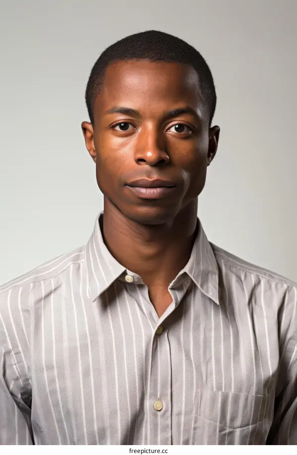 Studio portrait of a young African-American man