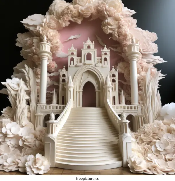 Whimsical Pink Castle Stairway