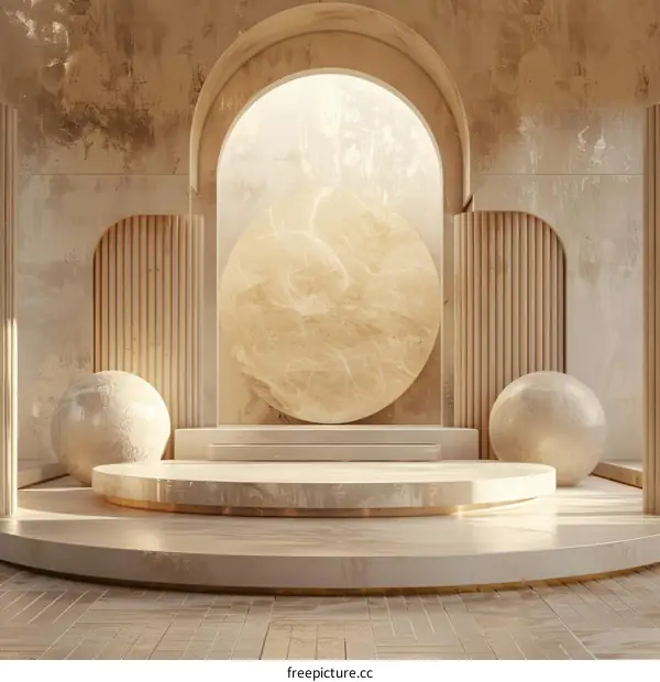 Beige Aesthetic Minimalist Product Display