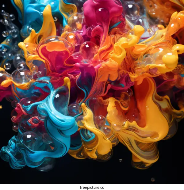 Colorful Abstract Liquid Explosion