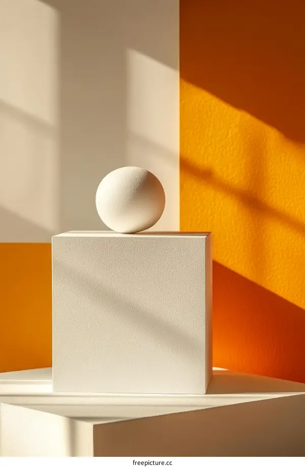 Abstract Geometric Display Stand with Sphere