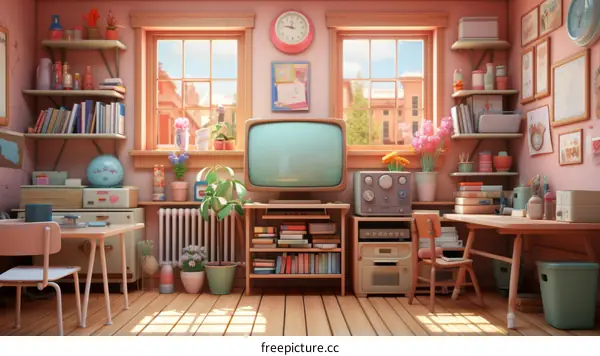 Cozy pink home office