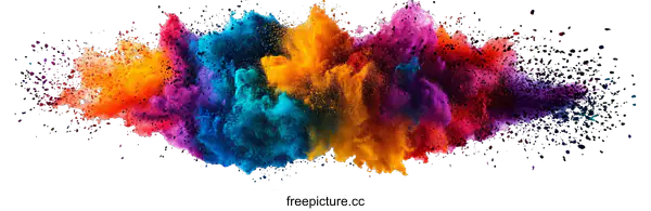 [Transparent Background PNG]Colorful Powder Explosion Abstract Background Image