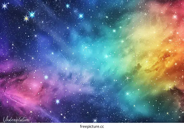Celestial Tapestry of Rainbow Hues
