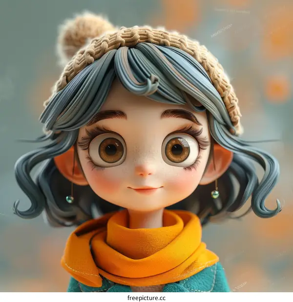 Portrait of a Cute Girl in Autumn