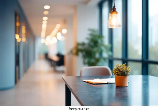 Modern Office Corridor with Natural Light