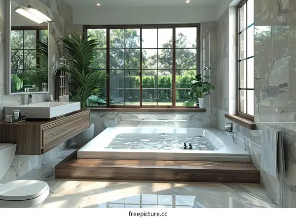 Modern Luxurious Bathroom with Jacuzzi