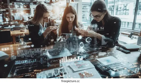 Businesswomen Collaboration with Augmented Reality