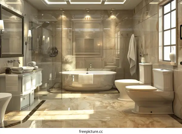 Luxury Bathroom Interior Design Illustration