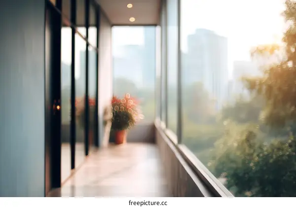 Blurred City Corridor with Natural Light