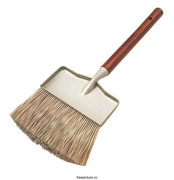 [Transparent Background PNG]Handheld Dustpan and Broom Set with Wooden Handle