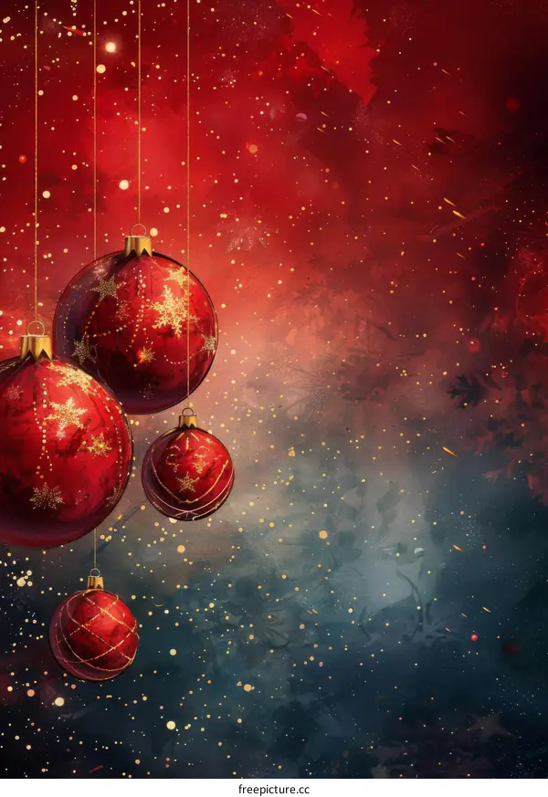 Festive Red and Gold Christmas Ornaments