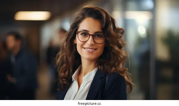 Portrait of a young businesswoman smiling in an office environment