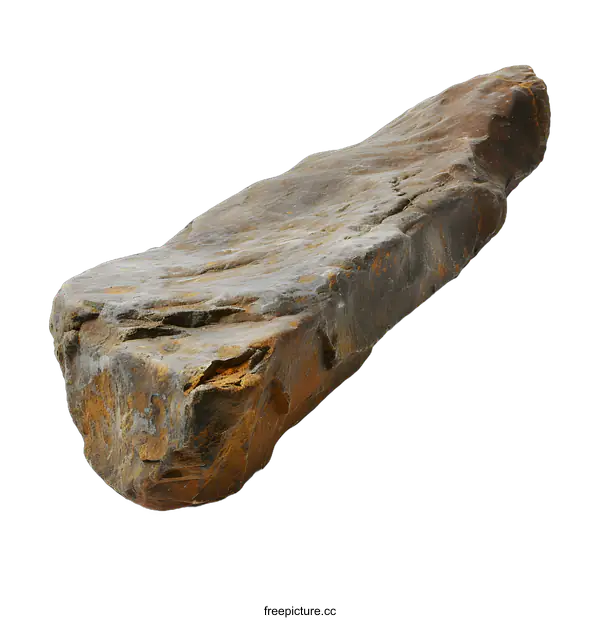 [Transparent Background PNG]Flat Brown Rock Isolated on White Background
