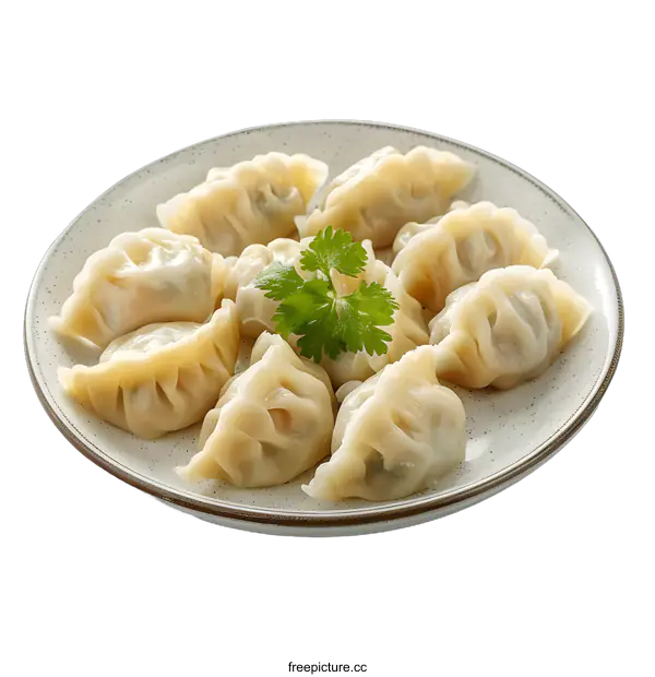 [Transparent Background PNG]Plate of delicious dumplings