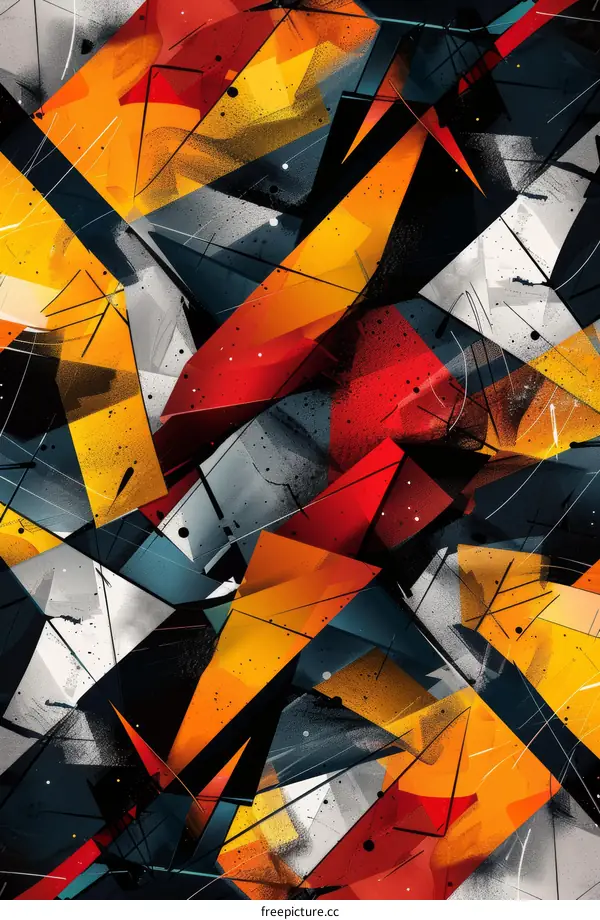 Geometric Abstract Painting on Canvas