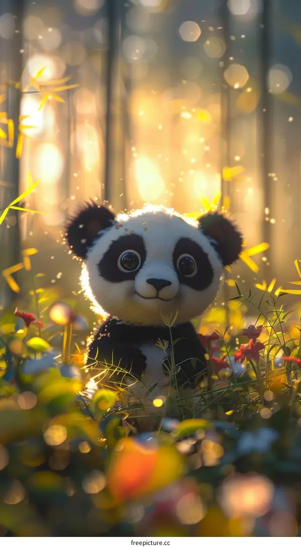 Cute Panda Bear In The Forest