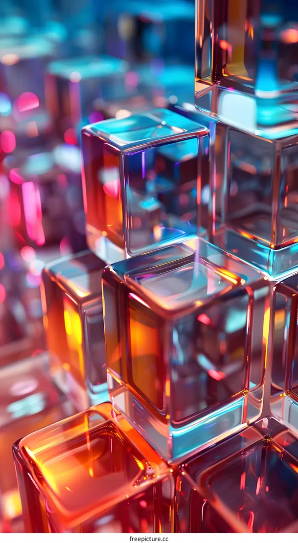 Glass Cubes 3D Render