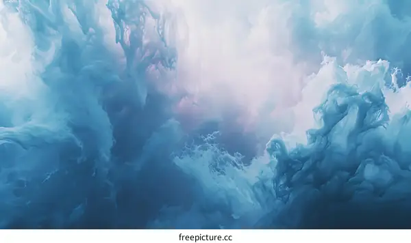 Abstract Blue And White Swirling Cloud Background