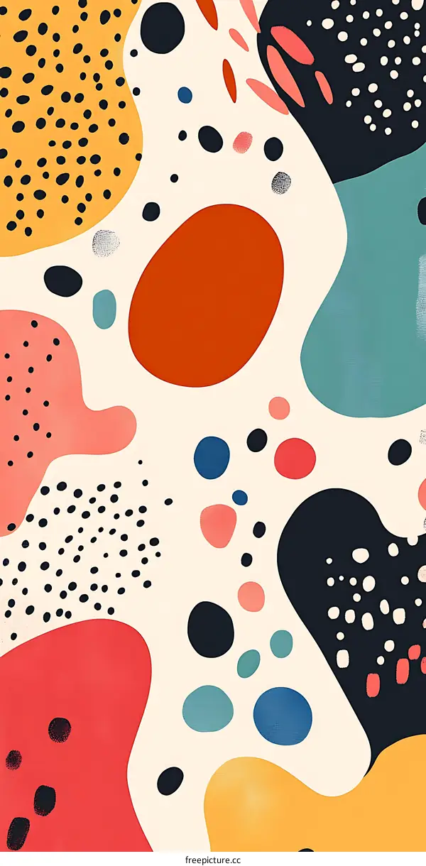 Abstract Colorful Shapes and Dots Background