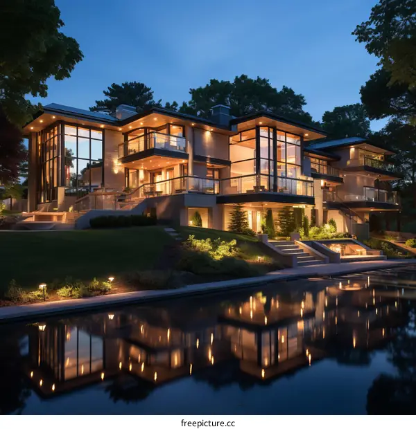 Luxurious Modern House with a Private Pool and Landscape