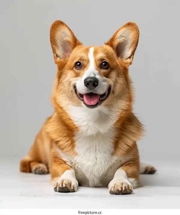 A happy corgi dog