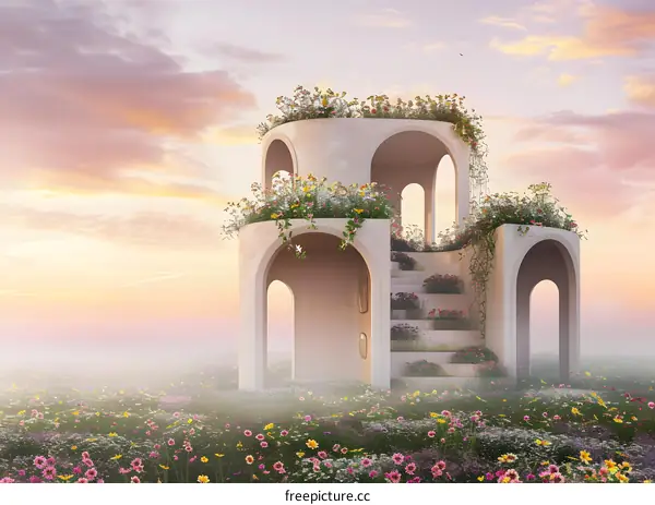 Abstract Flower Garden Architecture