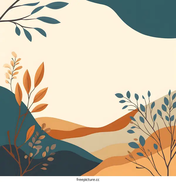 Abstract Autumn Landscape with Minimalist Design