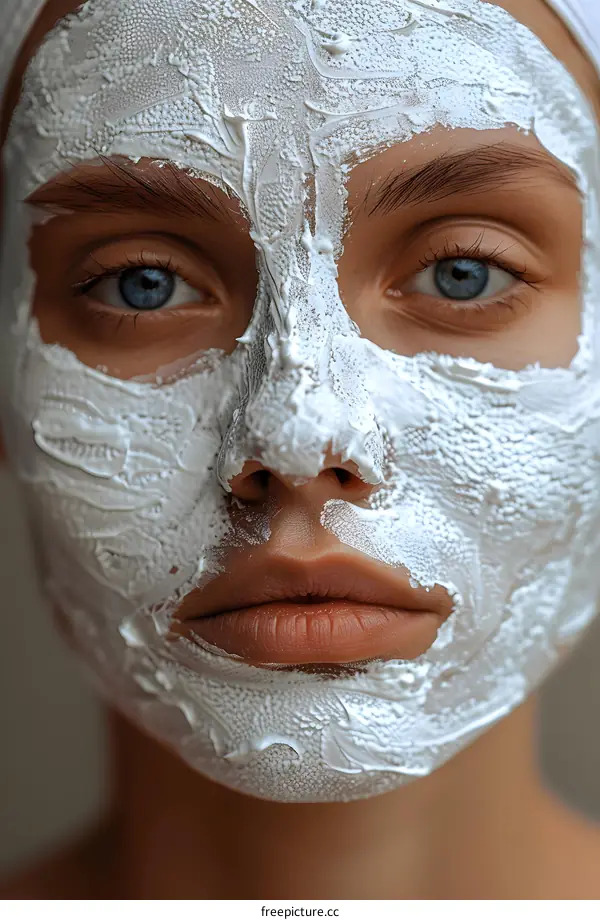 Close Up Woman Face Mask