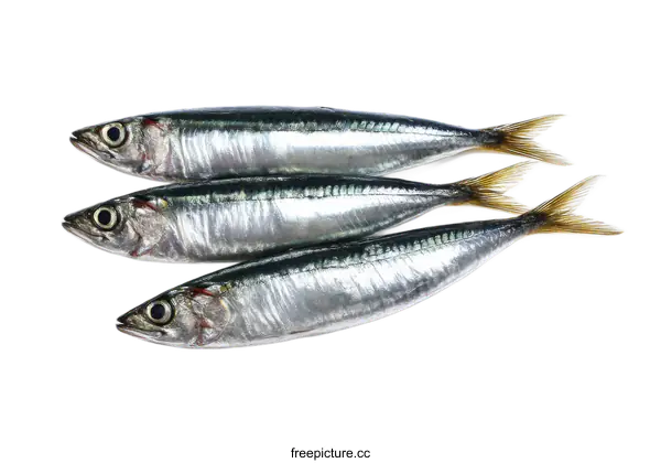 [Transparent Background PNG]Fresh Sardines on White Background