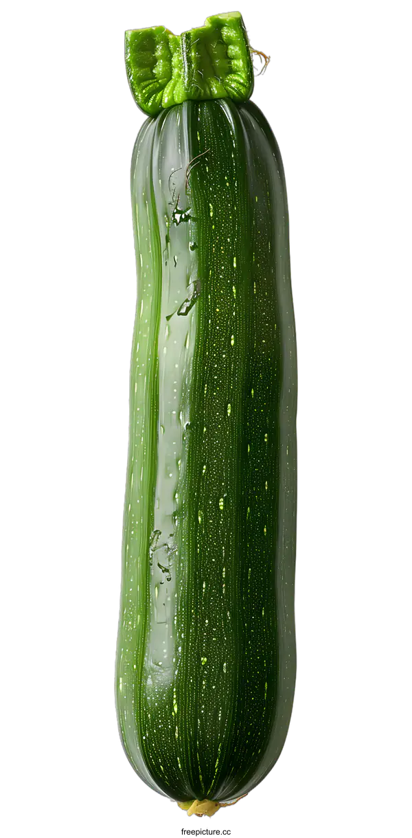 [Transparent Background PNG]Fresh Green Zucchini Isolated on White Background