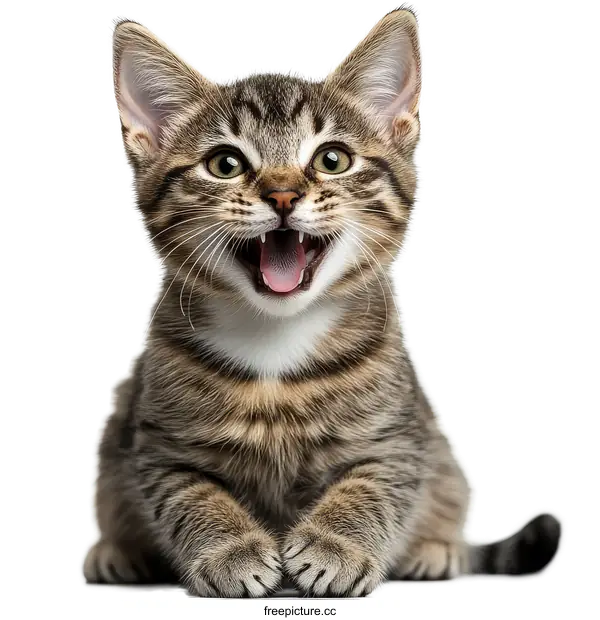 [Transparent Background PNG]Cute Kitten Portrait Against White Background