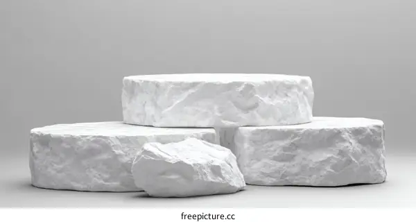 White Stone Product Display Podium