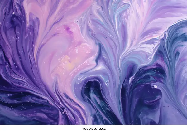 Abstract Fluid Art in Purple and Pink Tones