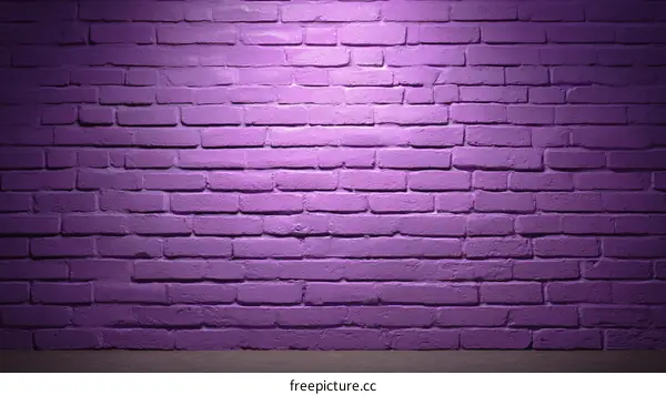 Purple Brick Wall Background with Spotlight