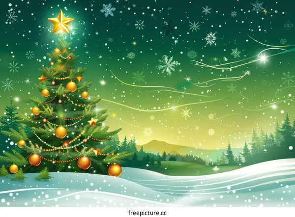 Christmas Tree in Snow