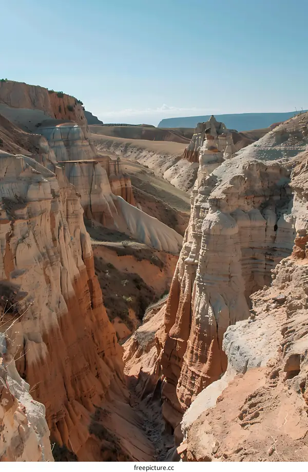 Colorful Canyon Walls in a Desert Landscape